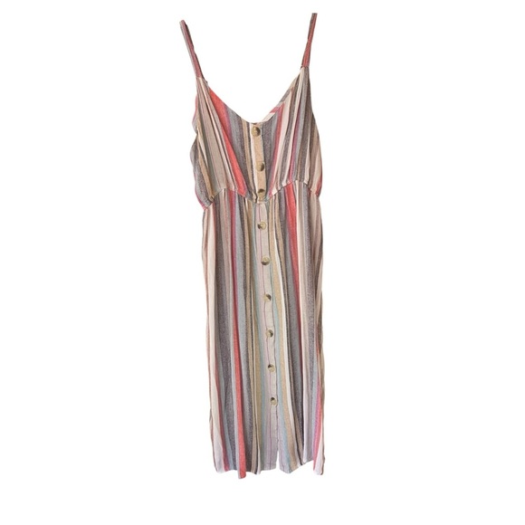 Blush Multicolor Striped Midi Dress - Picture 1 of 4